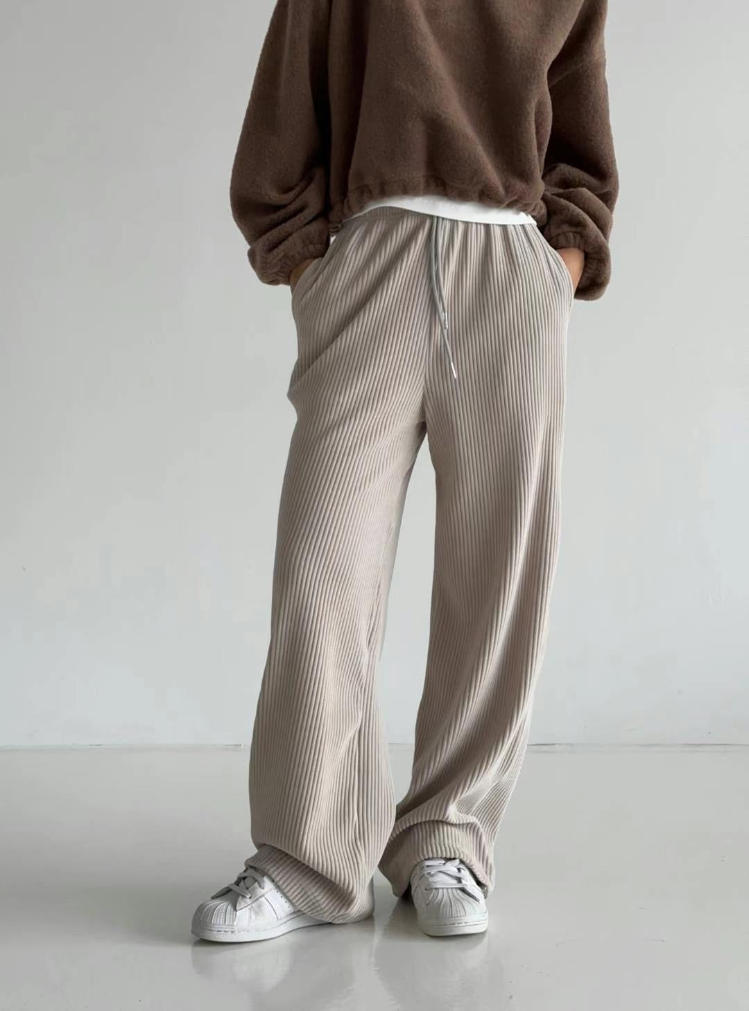 Corduroy wide-leg trousers