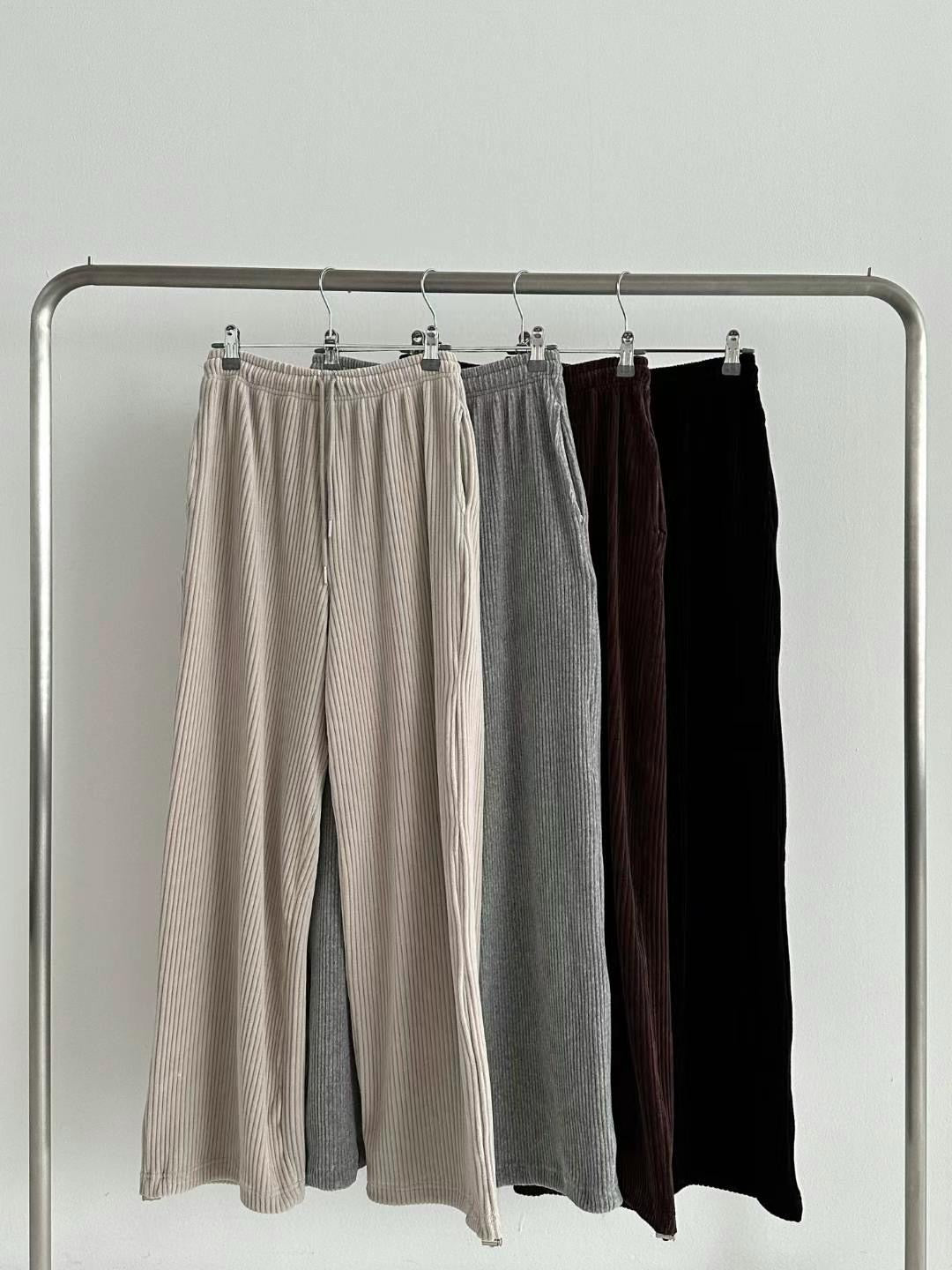 Corduroy wide-leg trousers