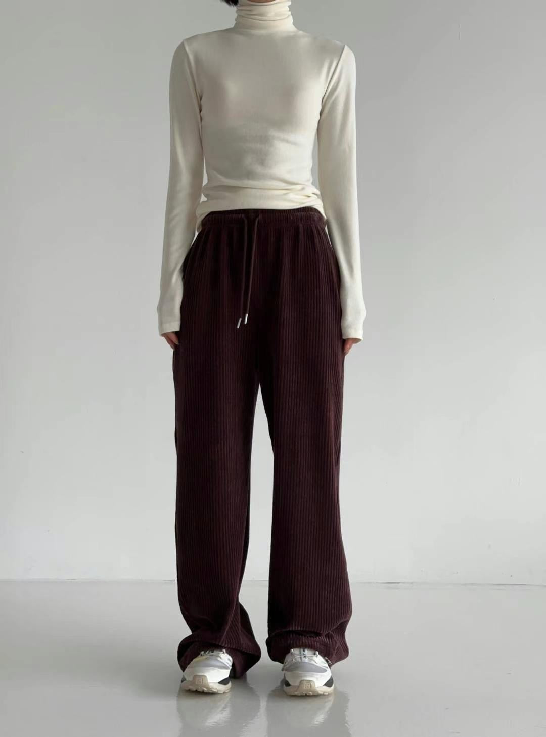 Corduroy wide-leg trousers