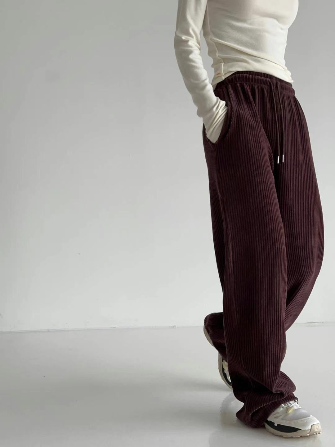 Corduroy wide-leg trousers