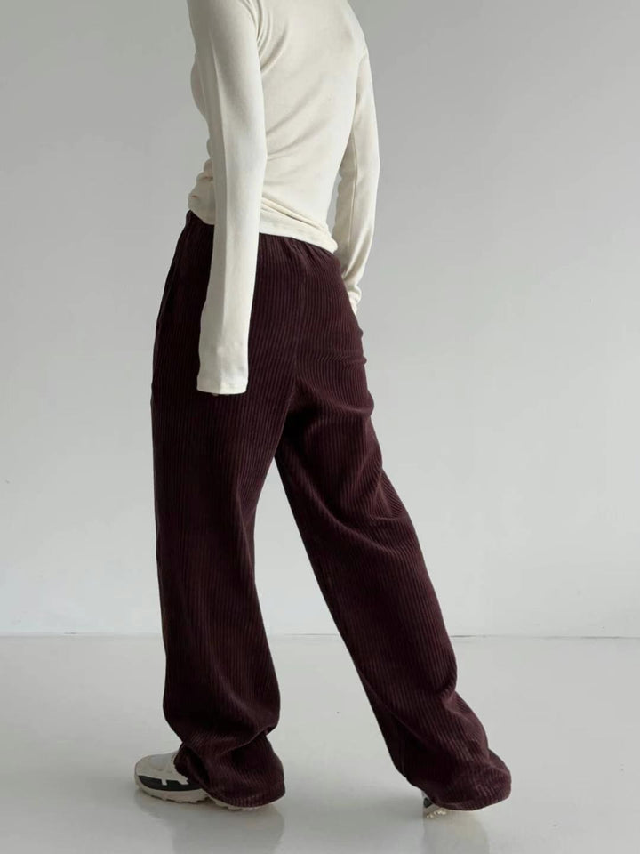 Corduroy wide-leg trousers