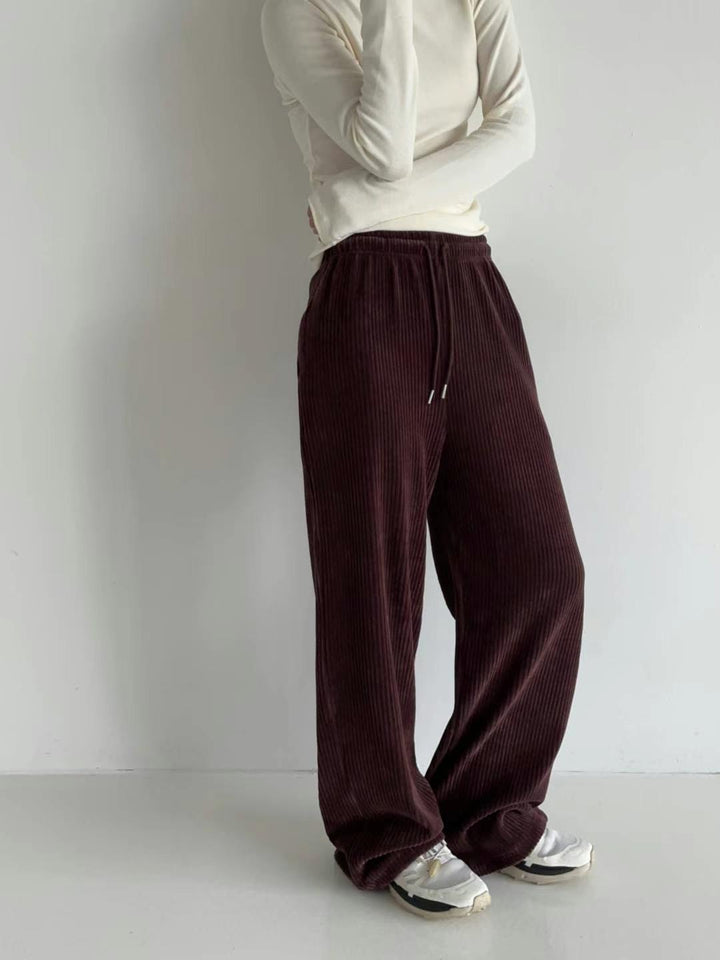 Corduroy wide-leg trousers