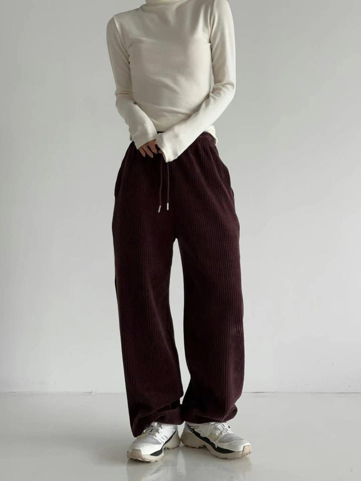 Corduroy wide-leg trousers