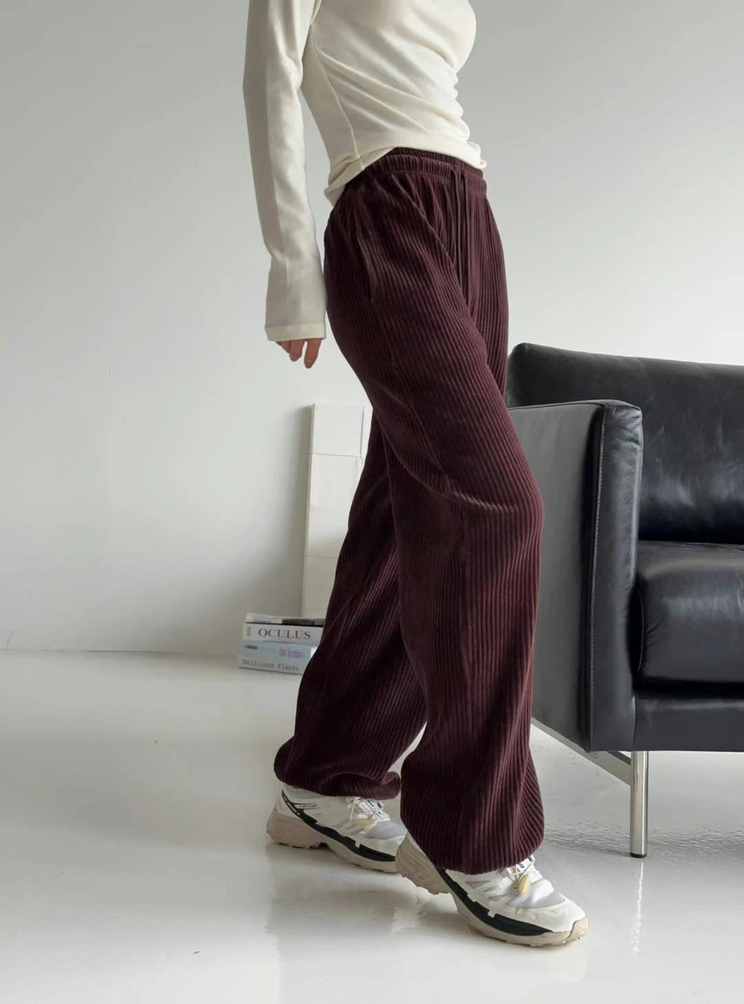 Corduroy wide-leg trousers