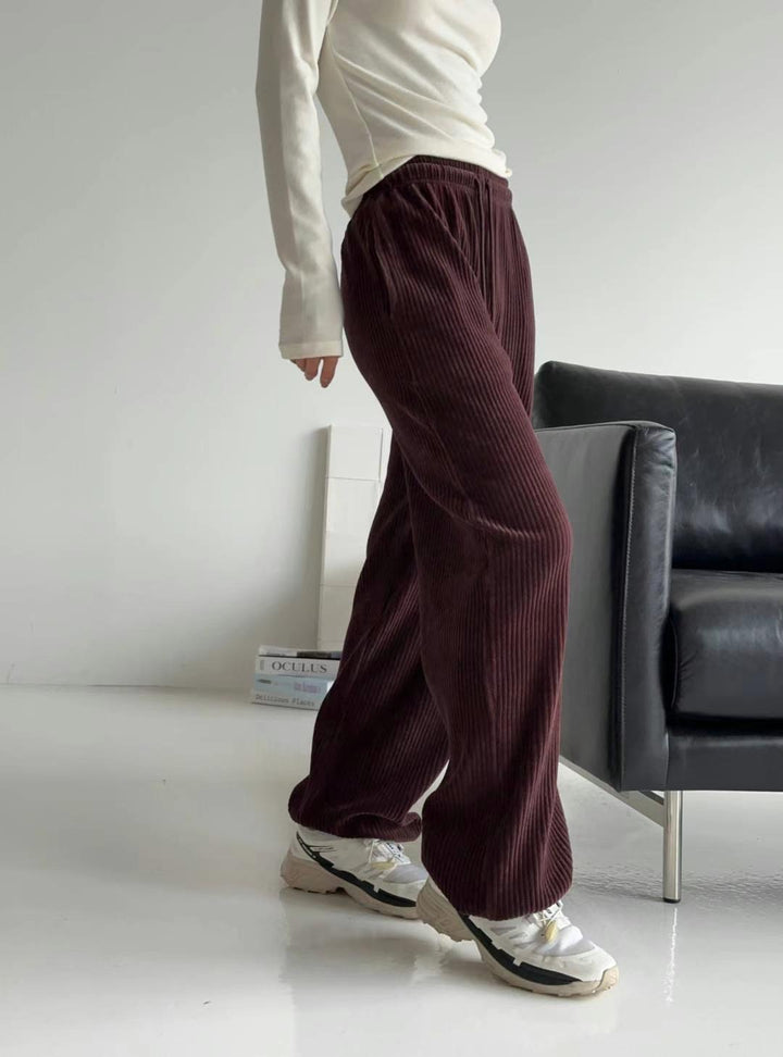 Corduroy wide-leg trousers