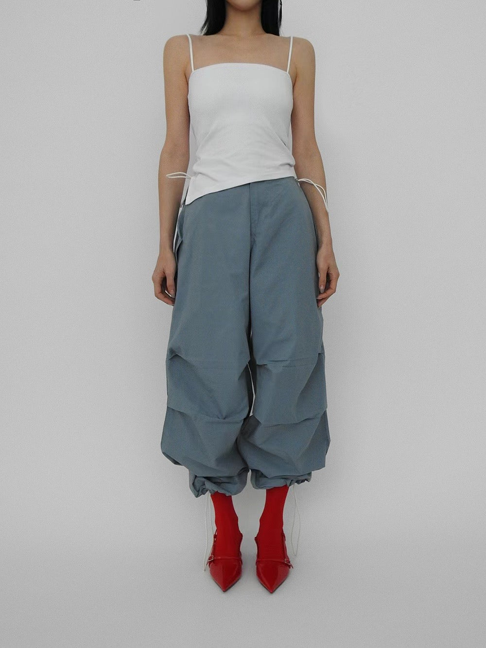 pleated leg pants