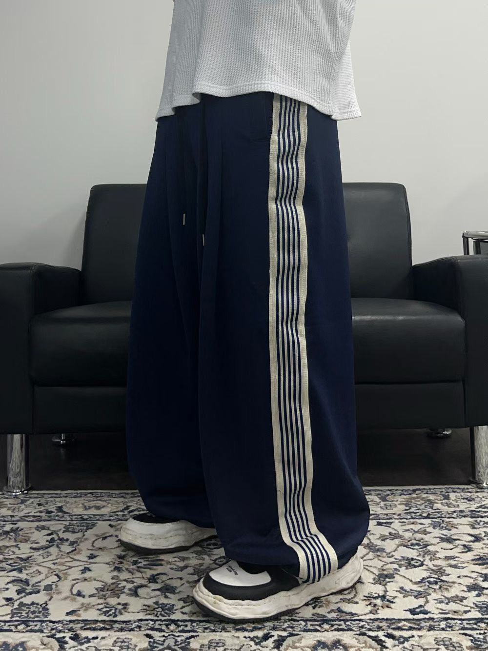 兩側拚間布褲