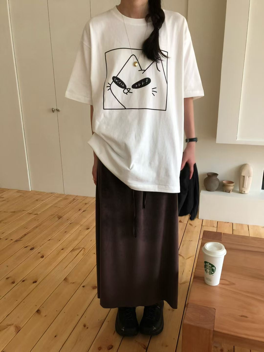 “switch off”貓Tee