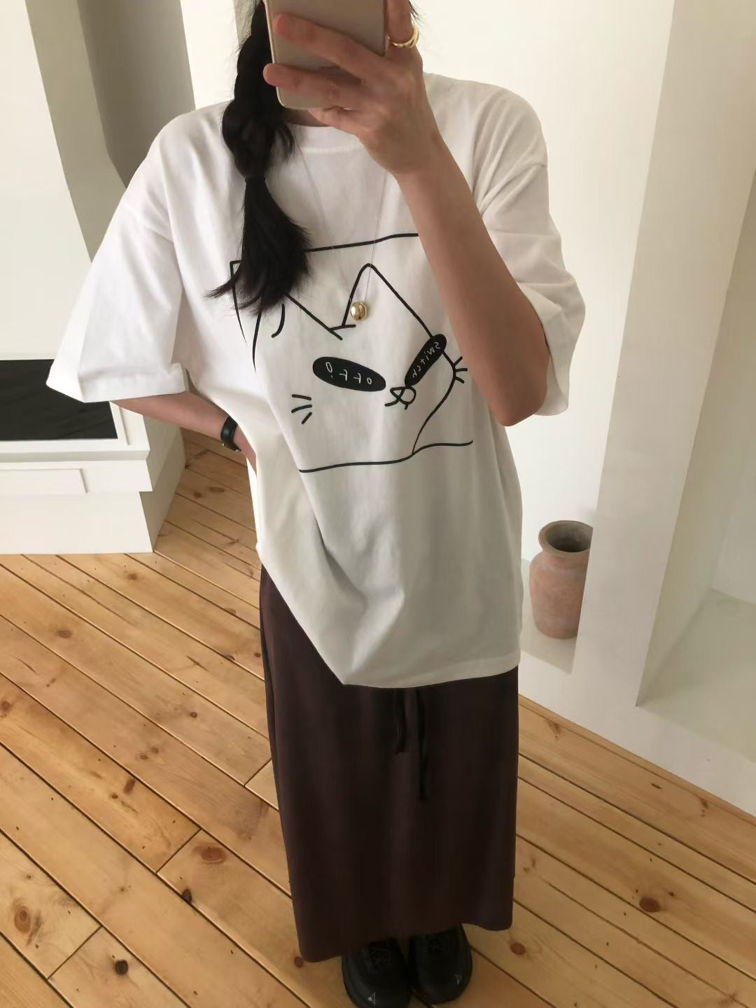 “switch off”貓Tee