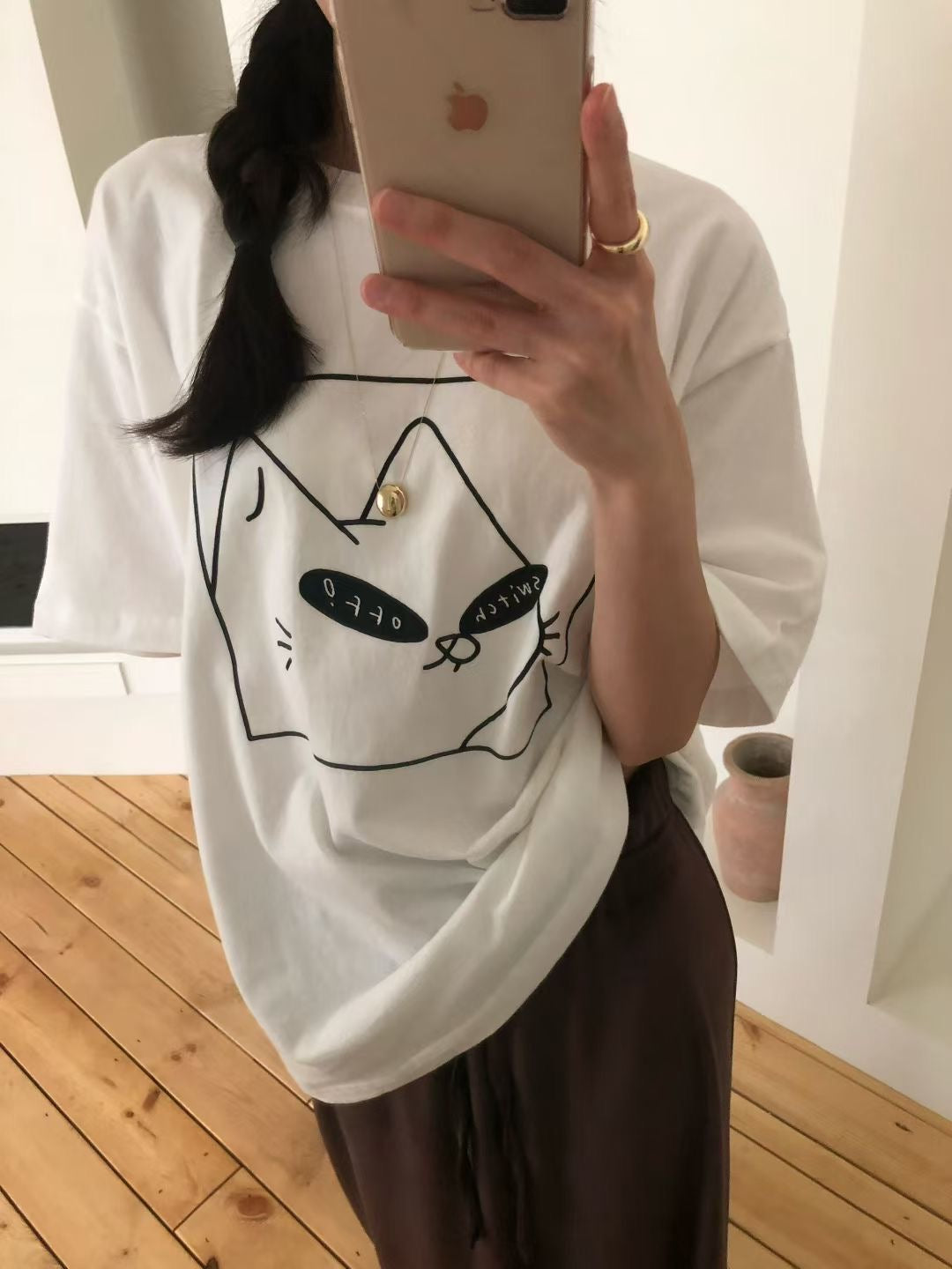 “switch off”貓Tee