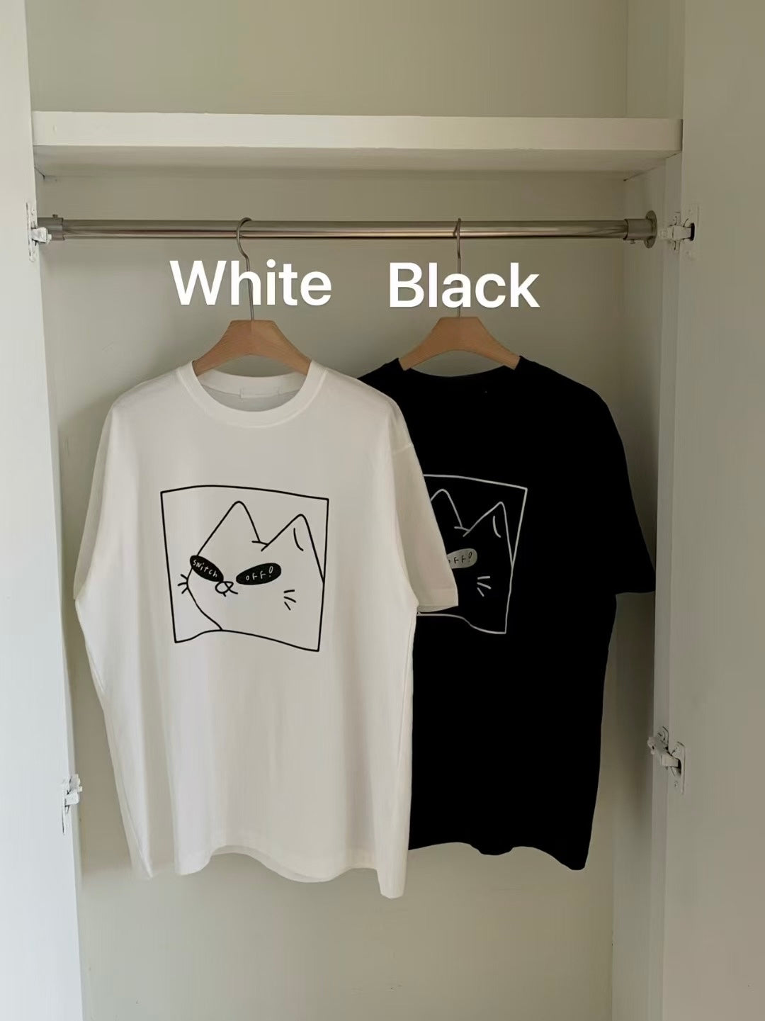 “switch off”貓Tee