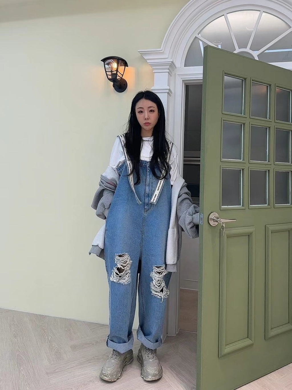 Seoul吊帶工人褲