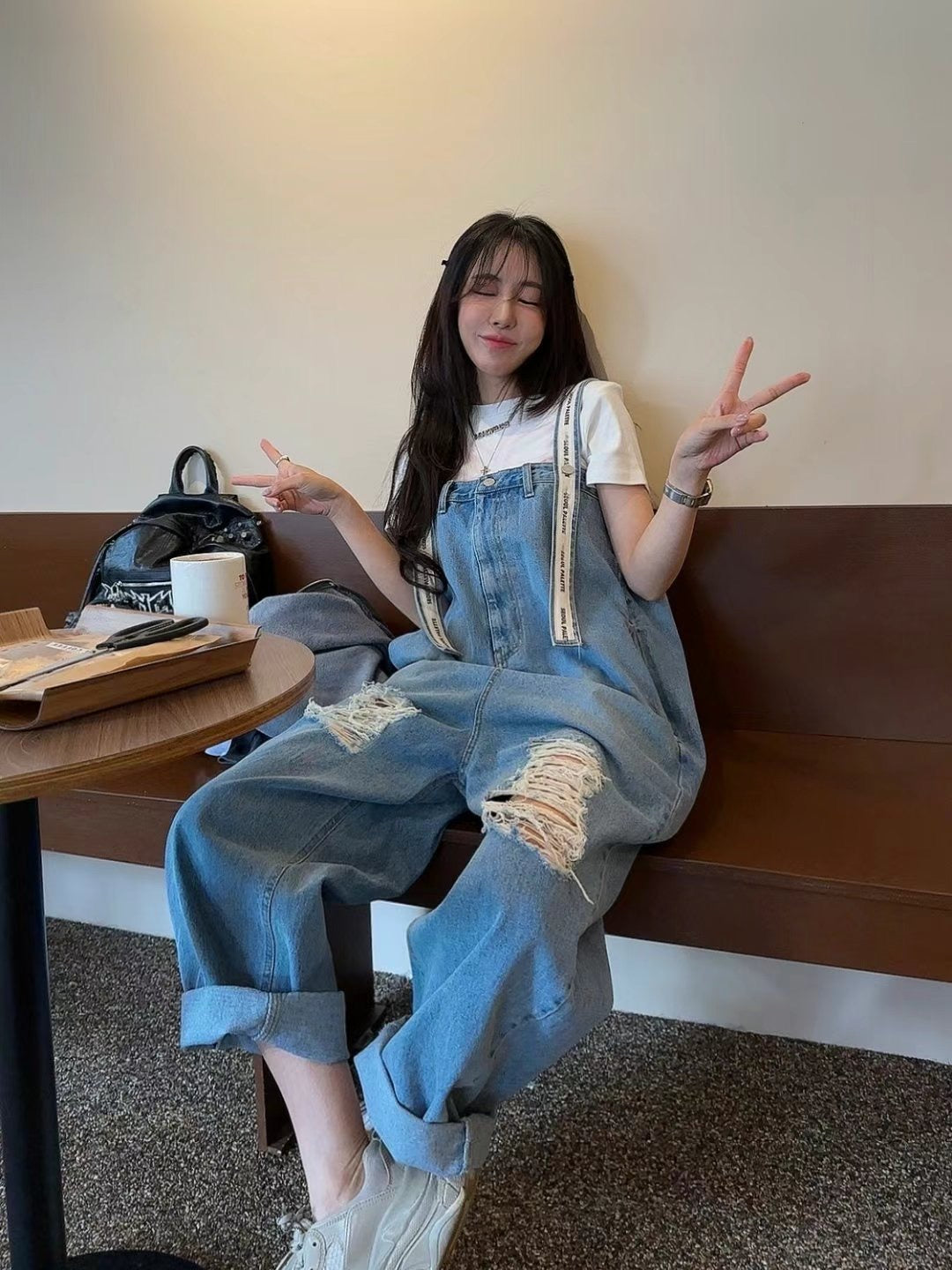 Seoul吊帶工人褲