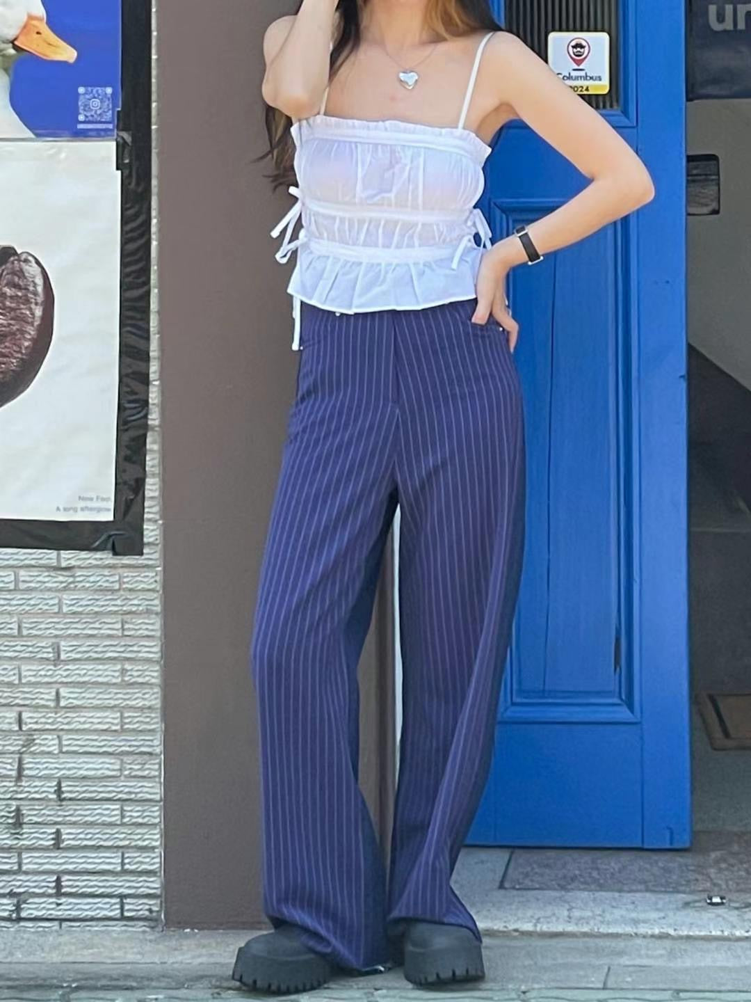 straight patchwork pants