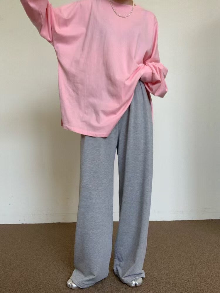 束袖淨色長Tee