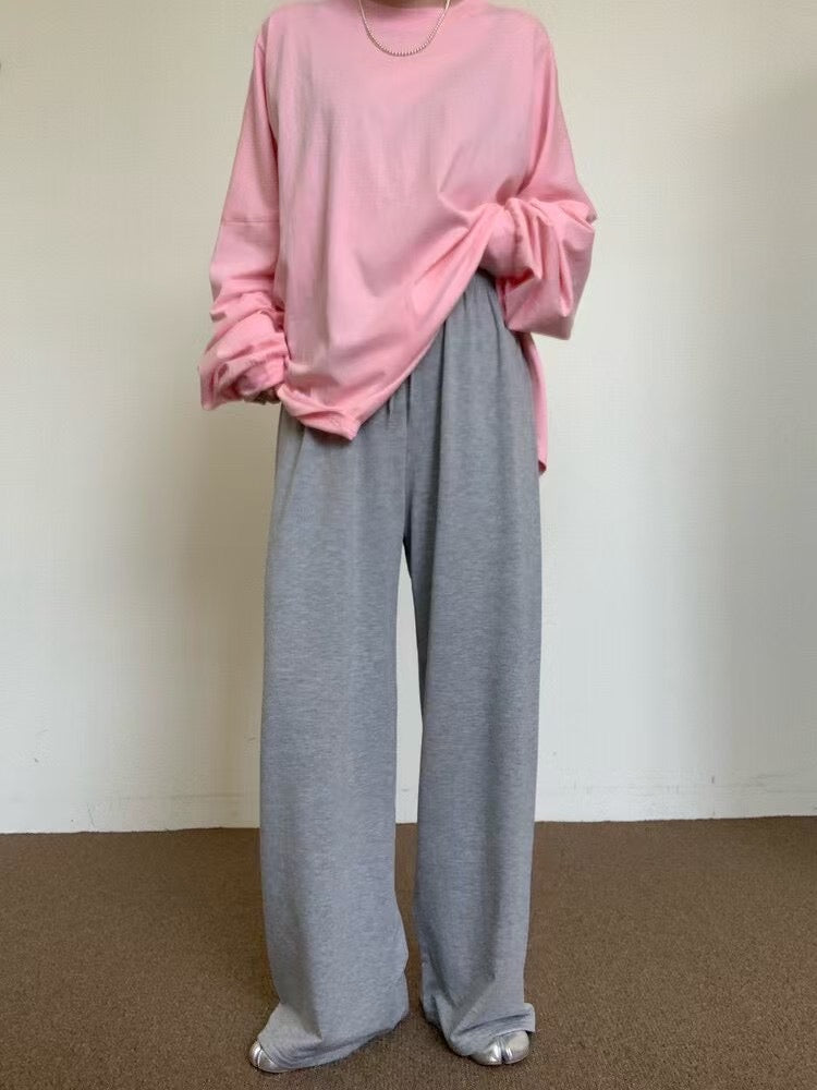 束袖淨色長Tee