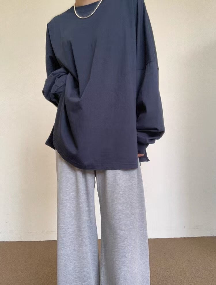 束袖淨色長Tee
