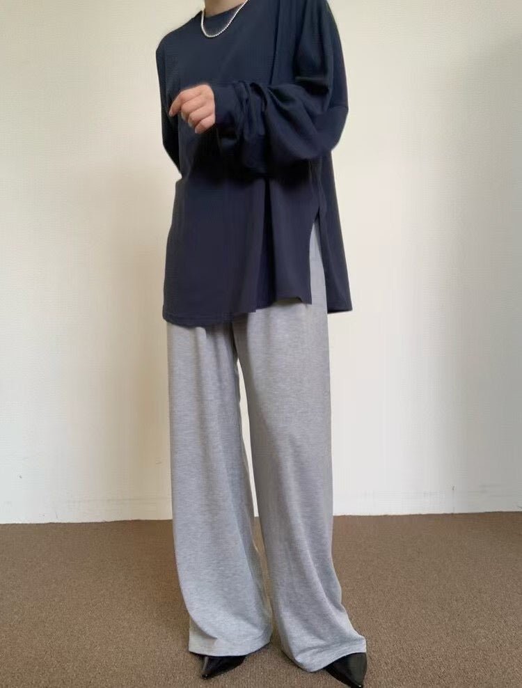 束袖淨色長Tee