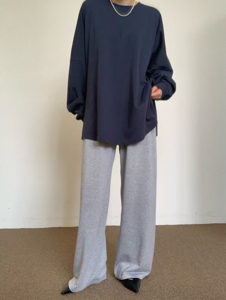 束袖淨色長Tee