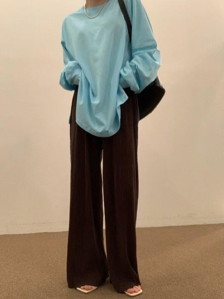 束袖淨色長Tee
