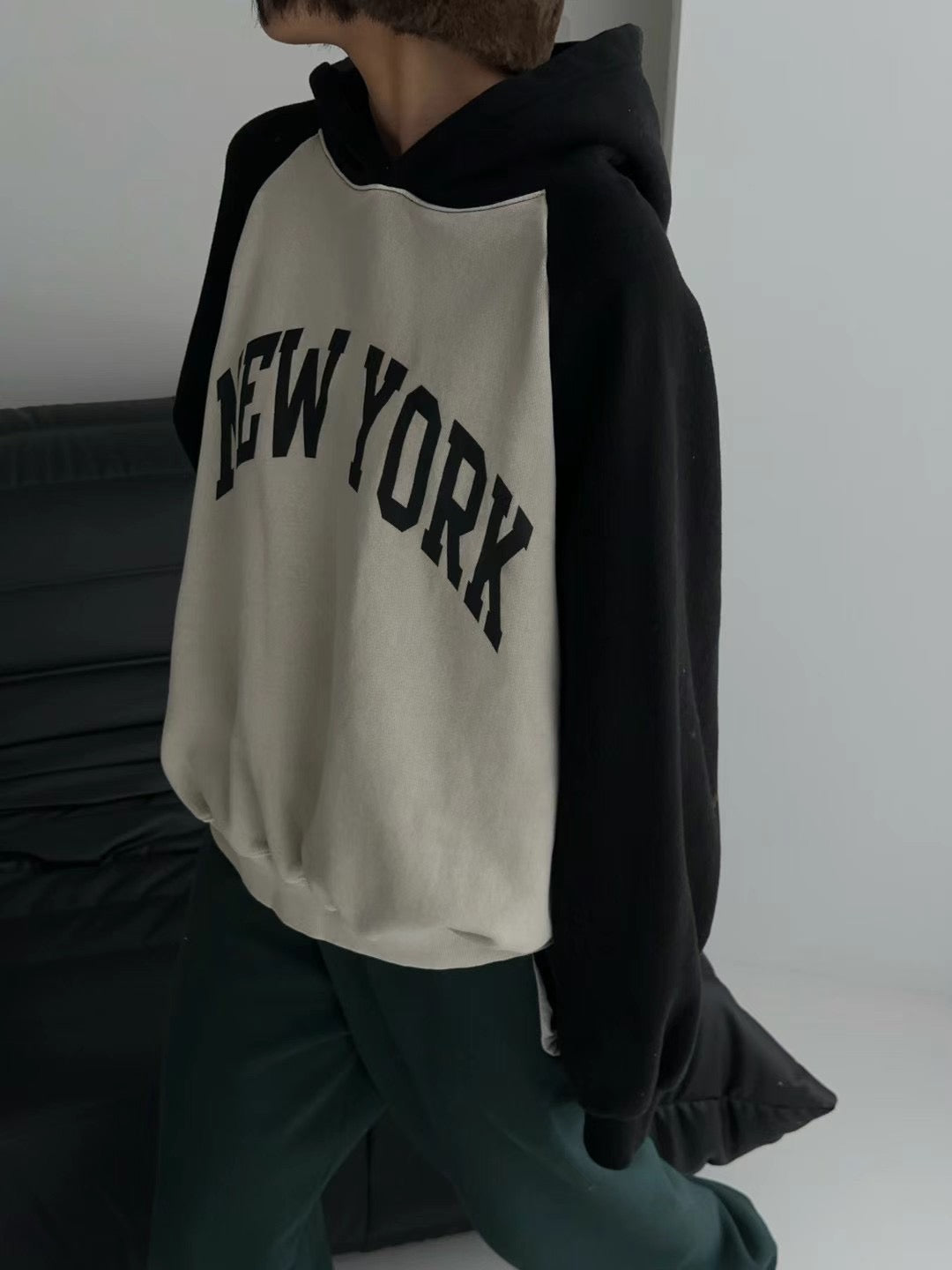 New York horn-shirt hooded sweatshirt