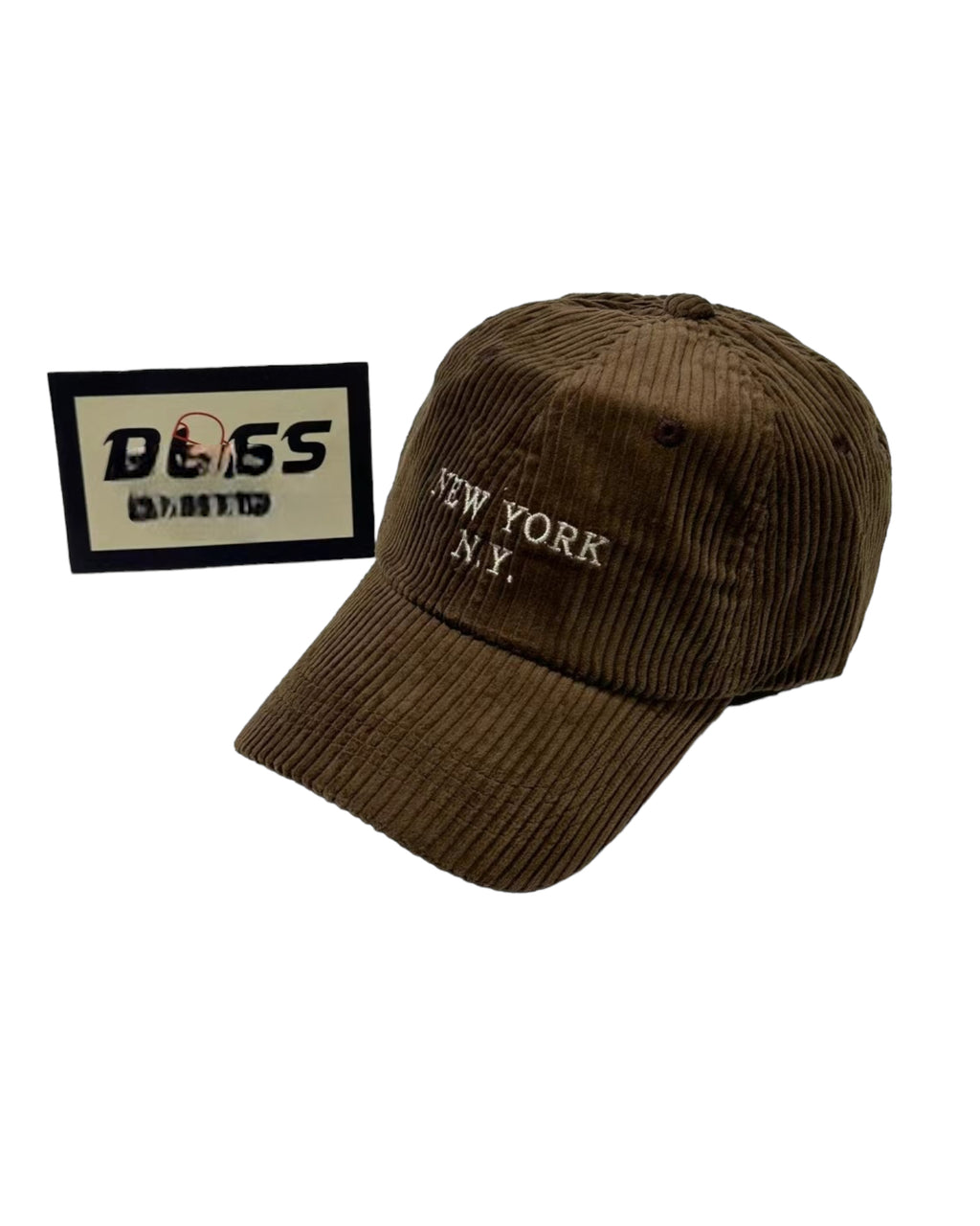 燈芯絨英文字Cap