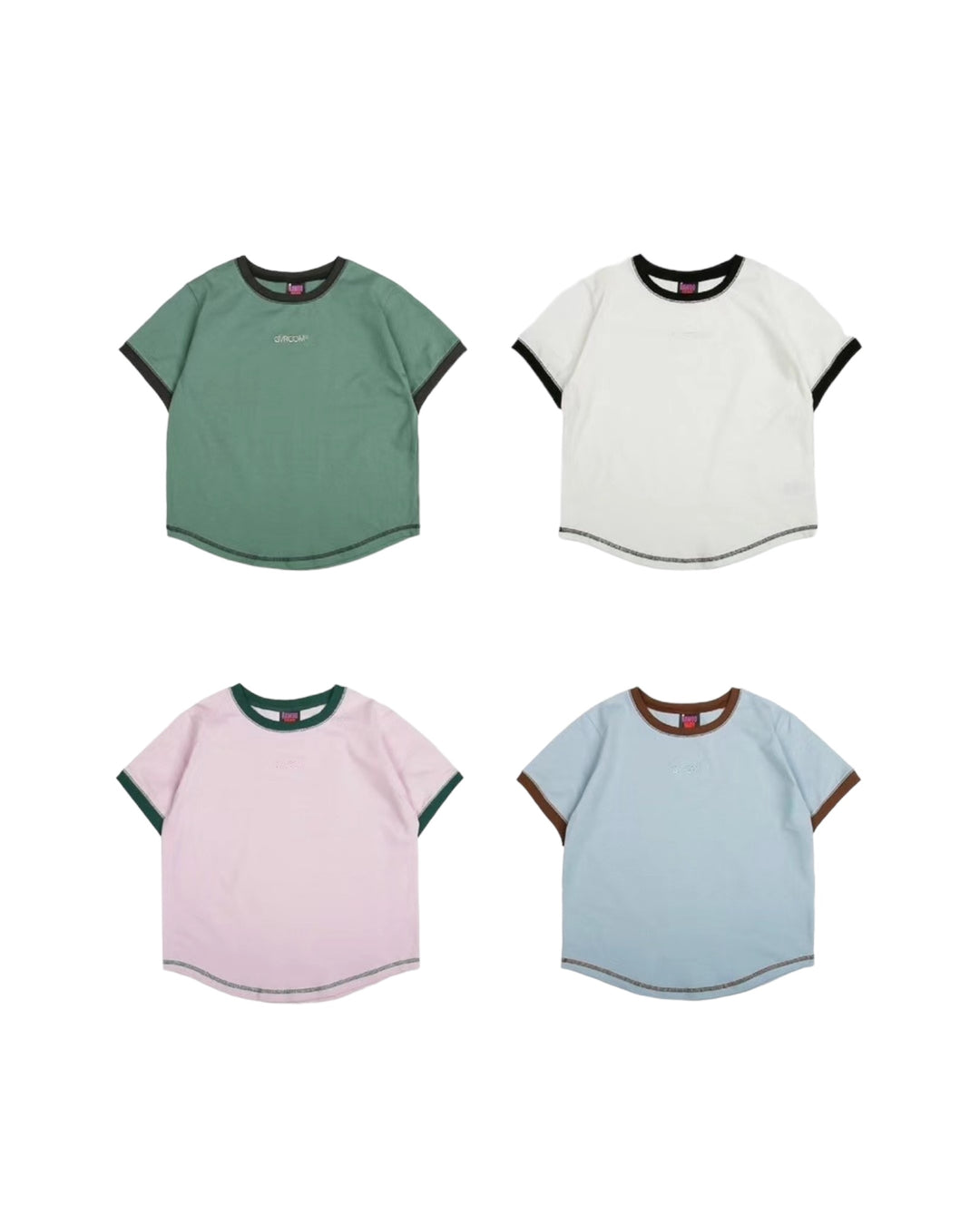 Round leg color block Tee