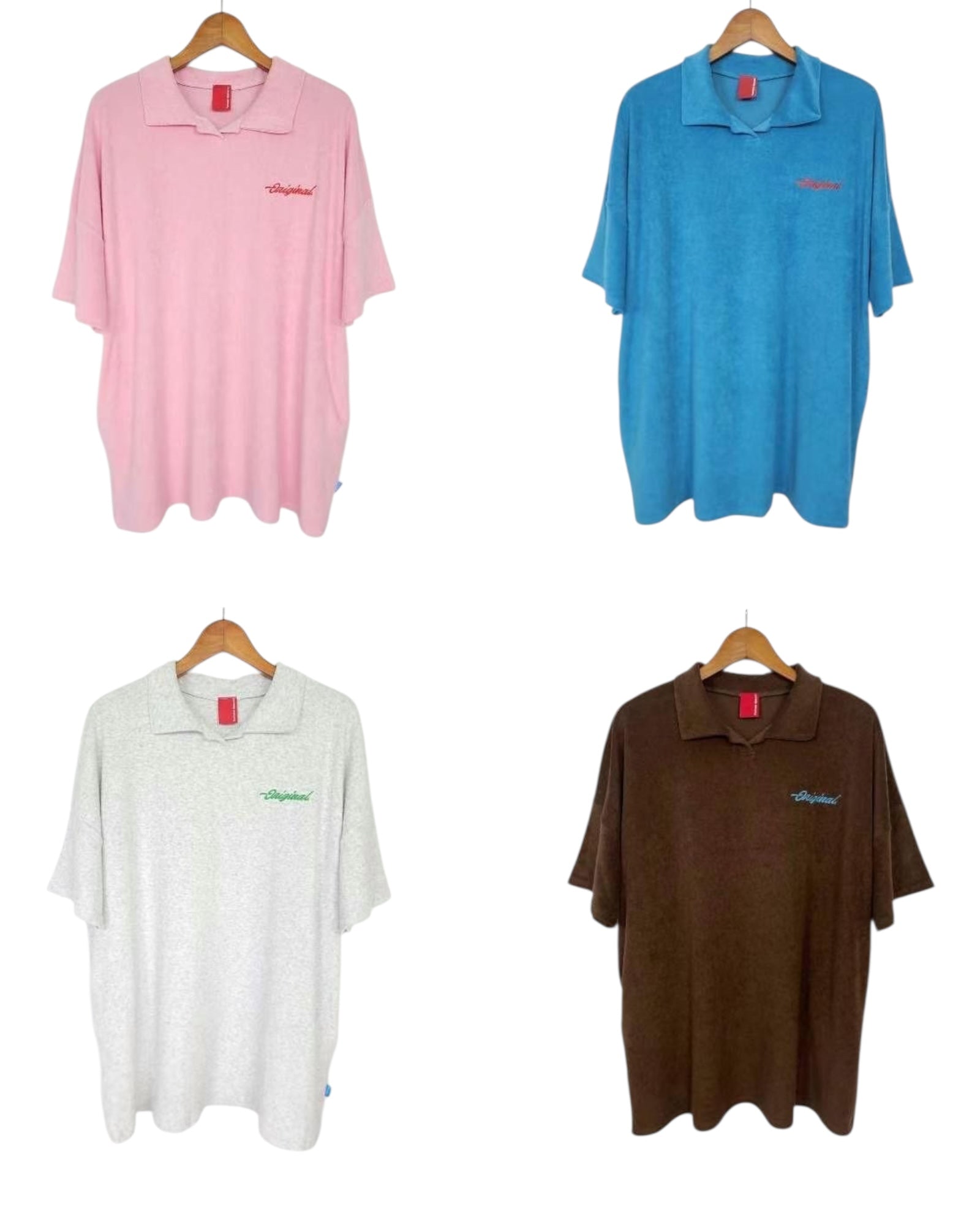 毛巾料Polo領長Tee
