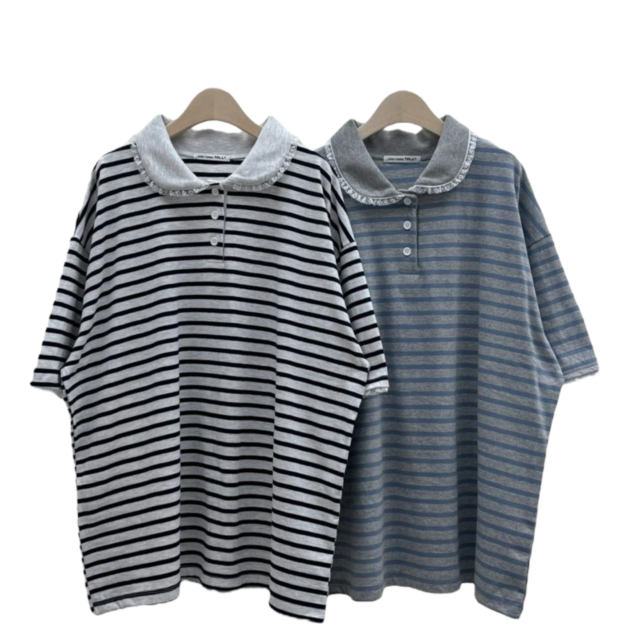 圓領Polo橫間長Tee
