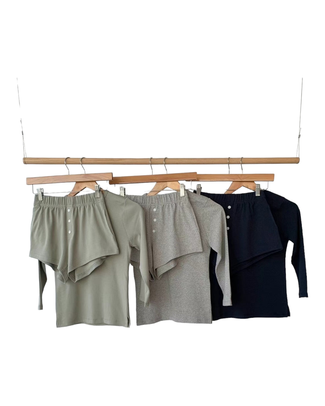 mid-sleeve shorts set