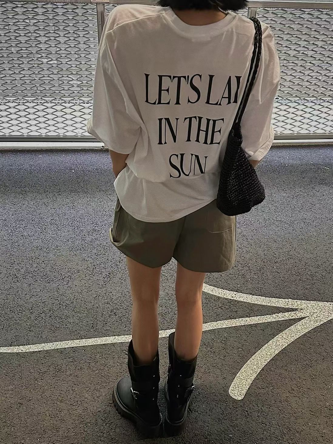 英文字pocket長Tee