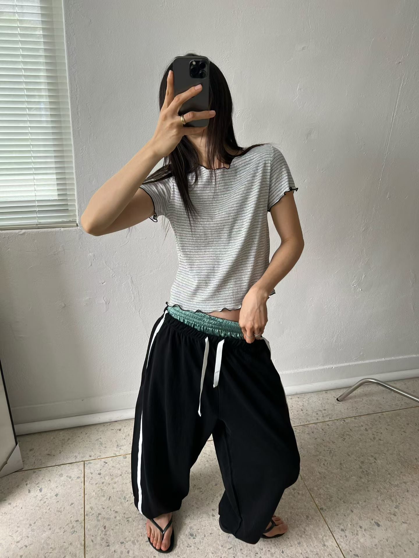 側間束腳布褲