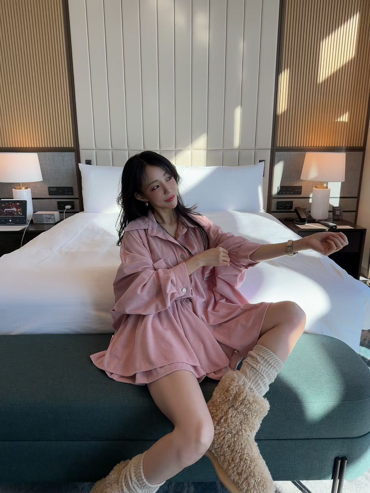 兩袋燈芯絨恤衫(set裝可另購燈芯絨短裙褲)