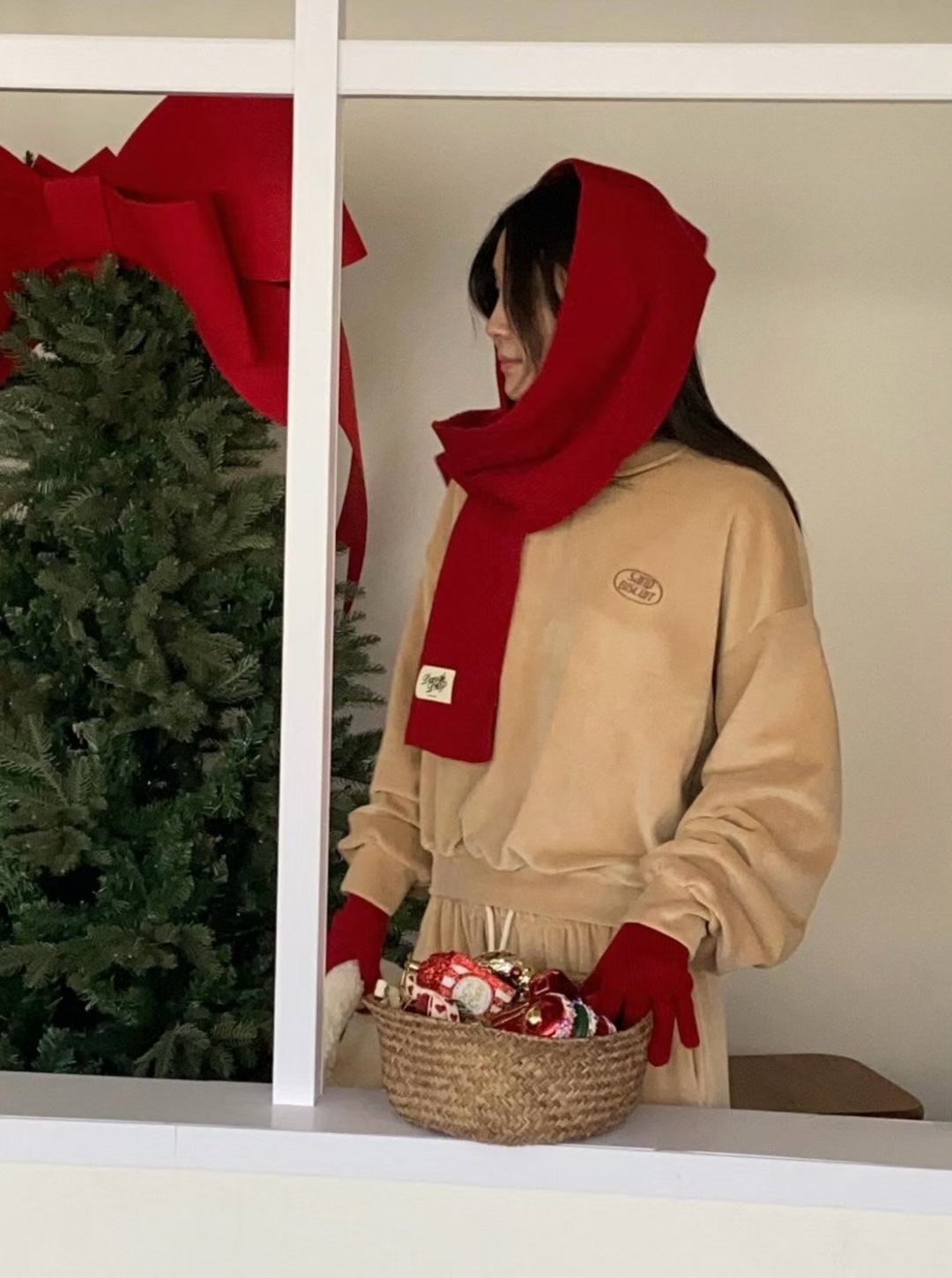 絲絨束袖Tee (set裝可另購𢇁絨長褲)