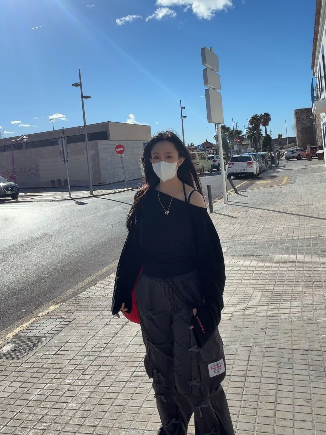 綁頸吊帶短Tee set