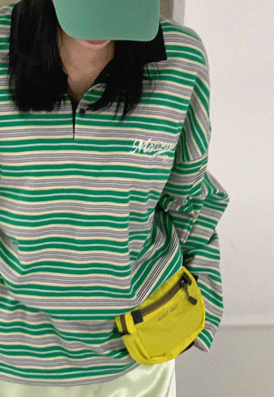 彩間Polo領長Tee