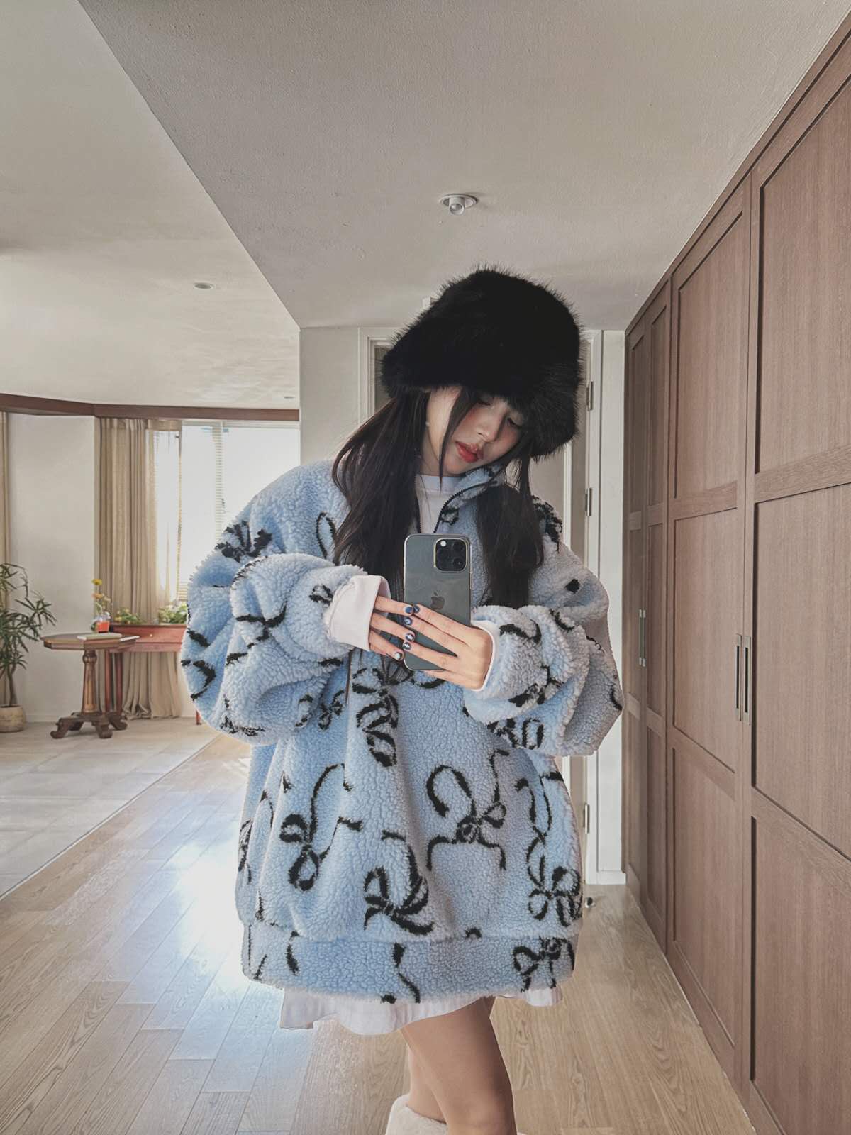 抓毛拉鏈長Tee