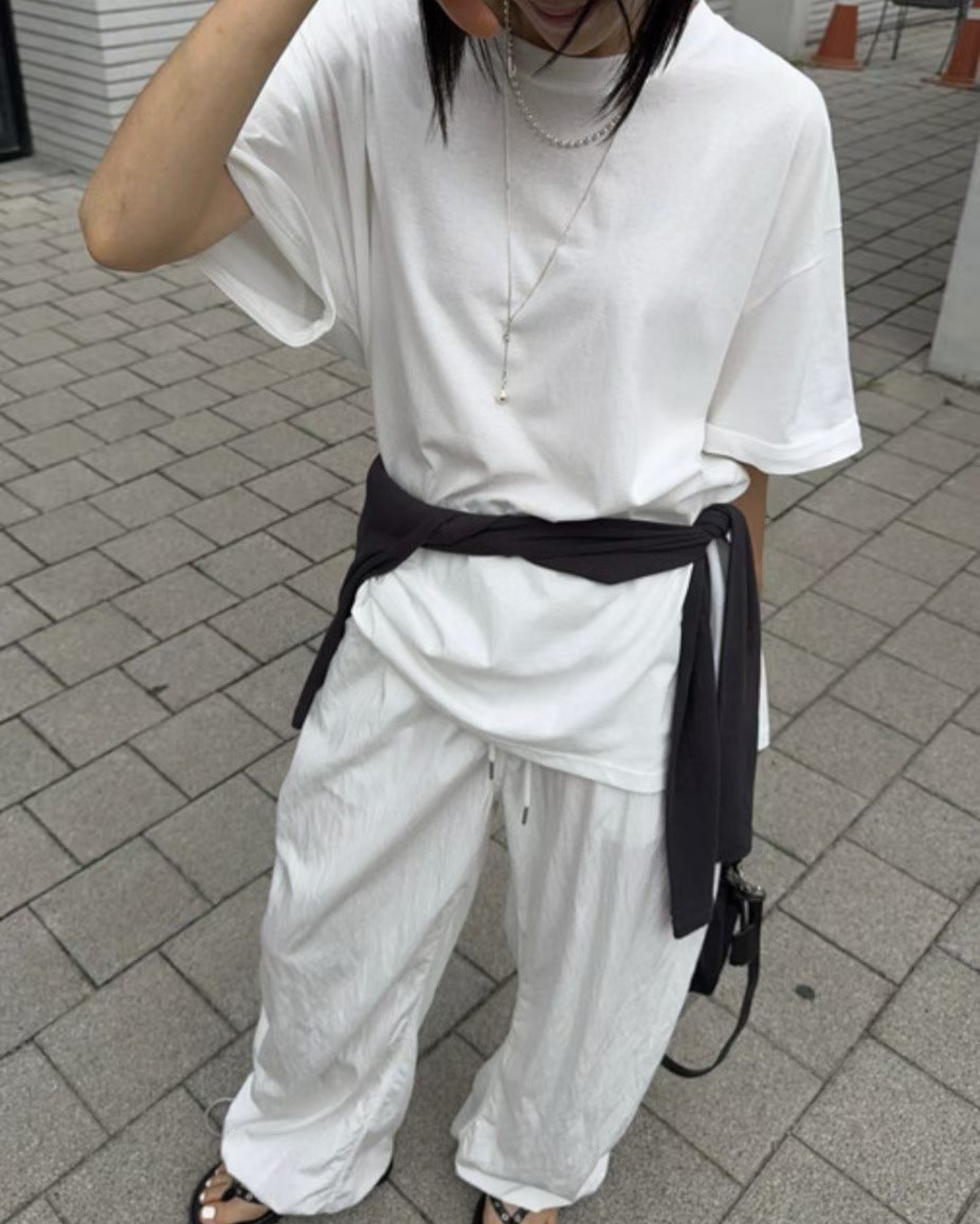 摺袖長Tee