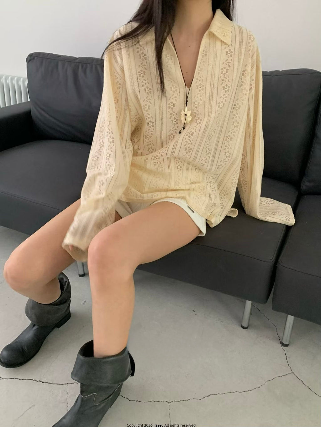 Lace V領Tee