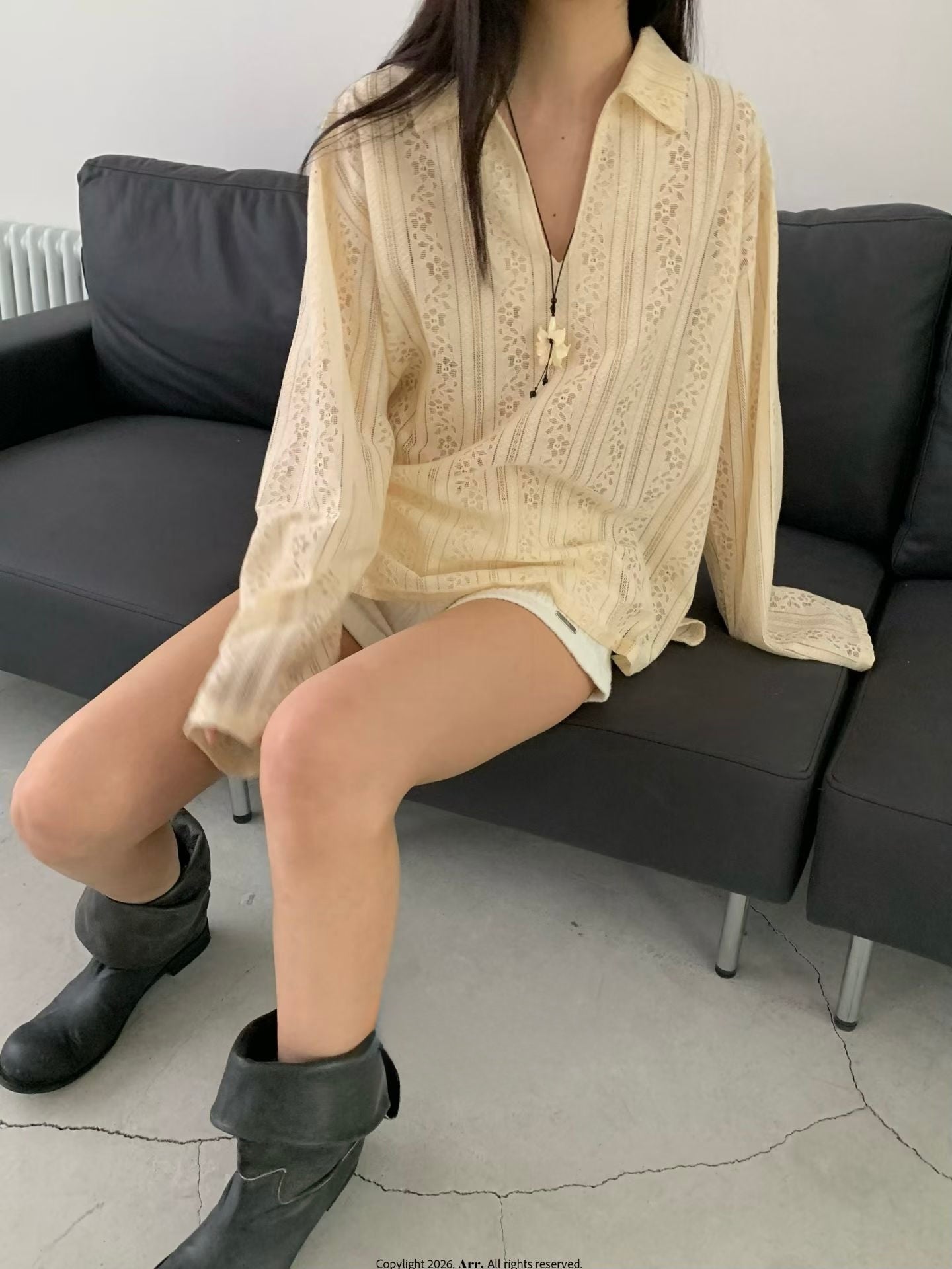Lace V領Tee
