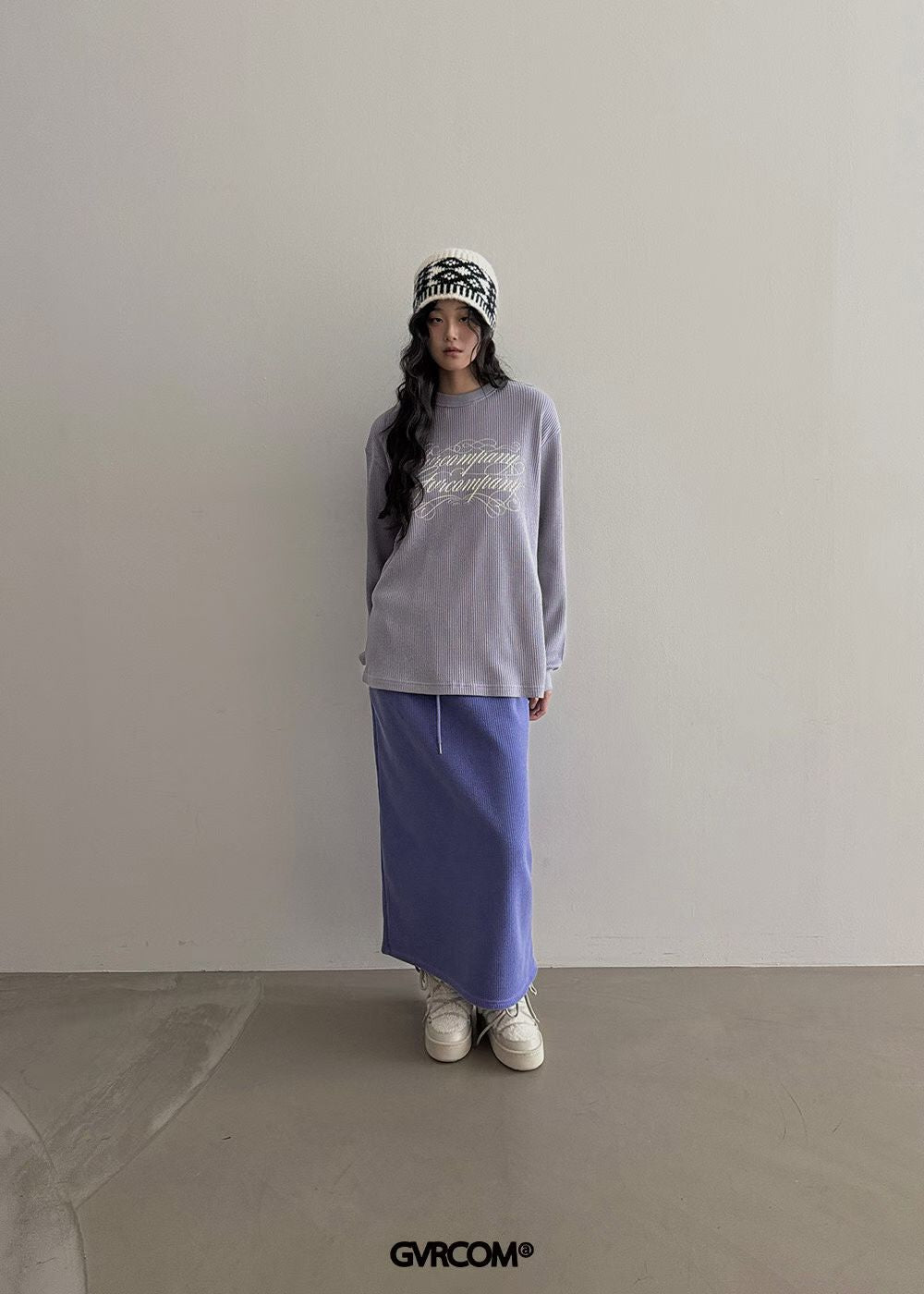 坑紋英文字長Tee