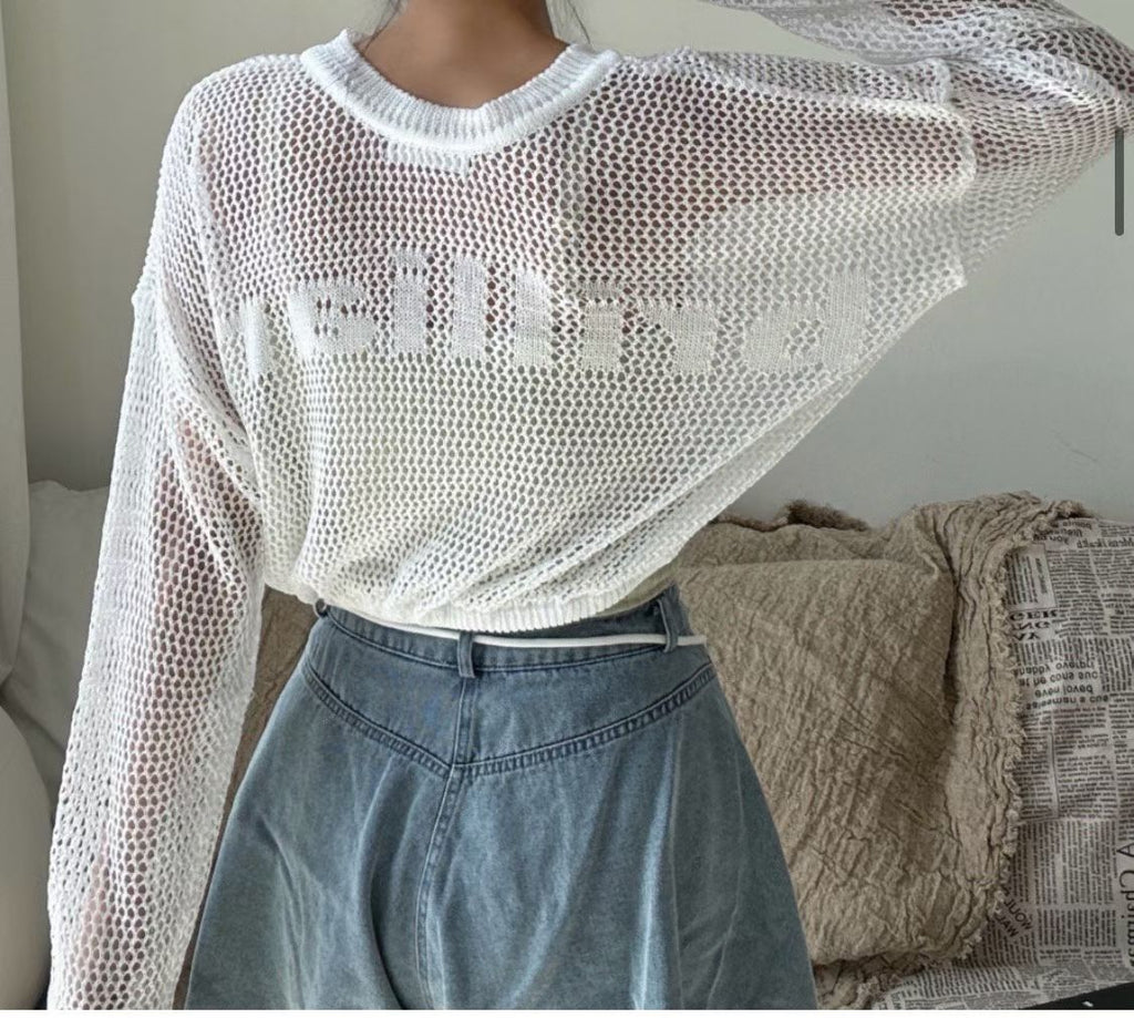 英文字束繩線Tee
