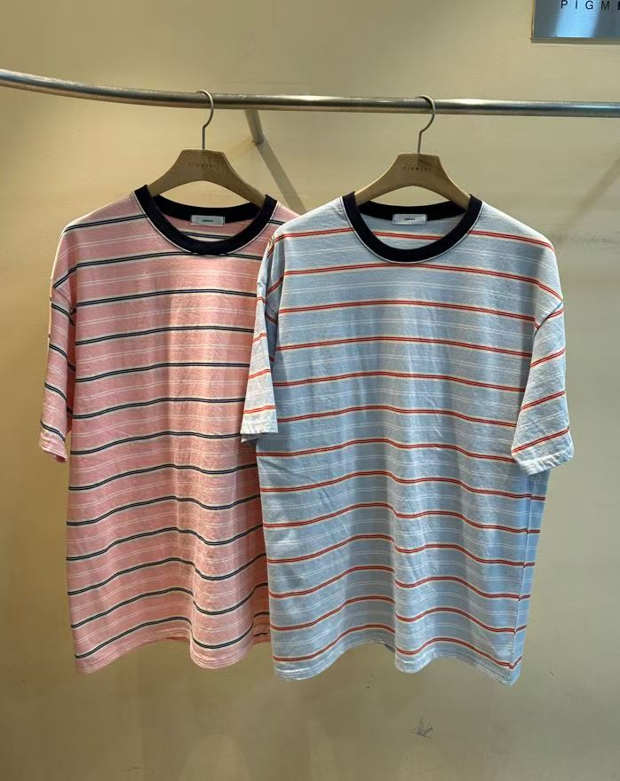 領拚色橫間Tee