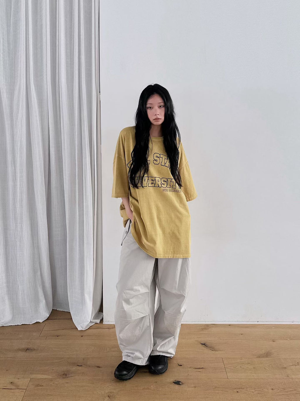 “BALL STATE”洗水長Tee