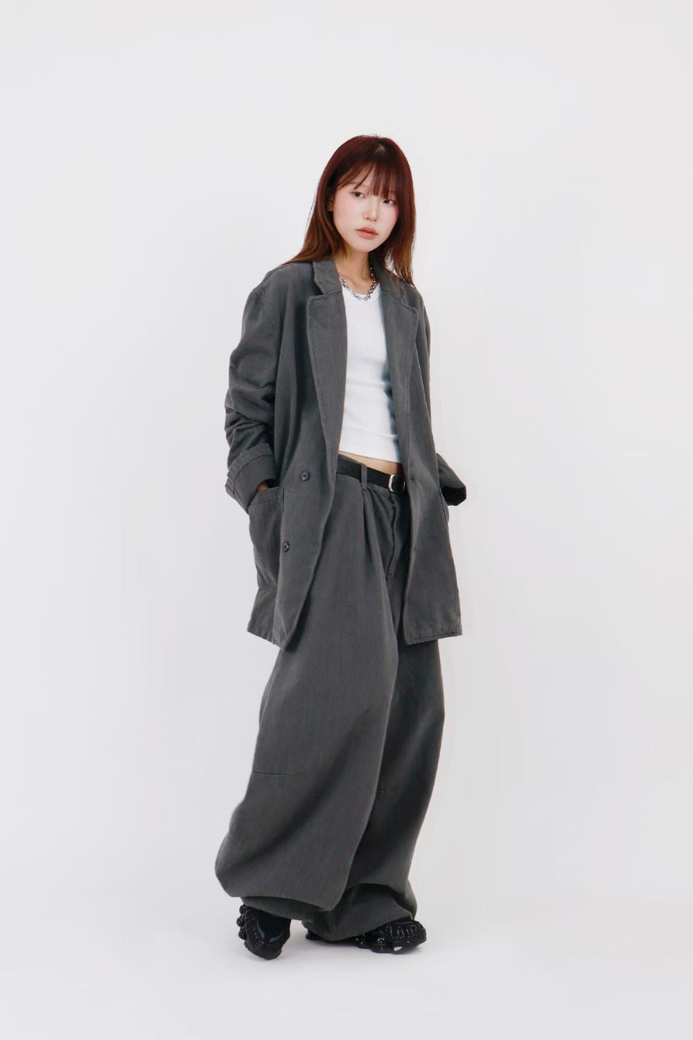 Over Size cut洗水西裝褸(set裝可另購洗水Curved Jeans)