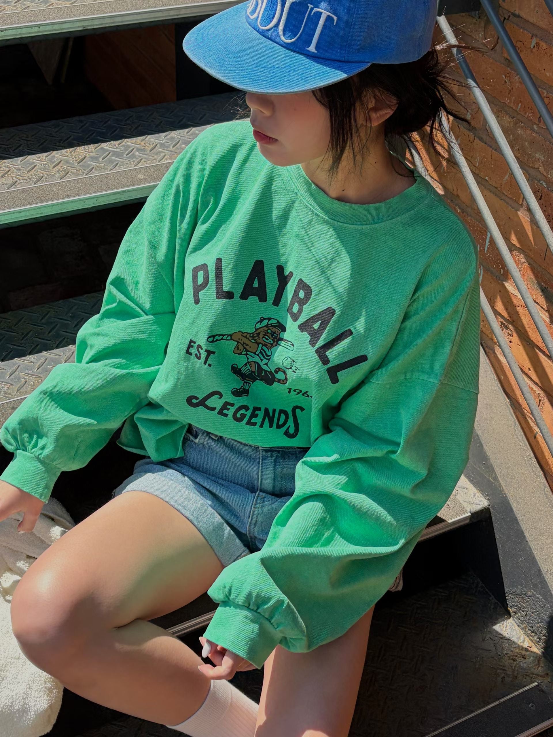 ”PlayBall“束袖Tee