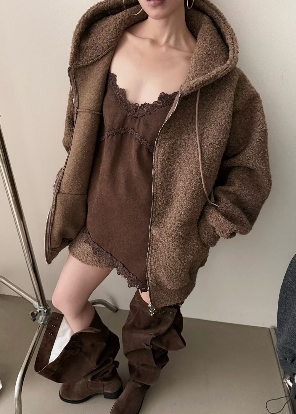 毛毛外套(set裝可另購毛毛短褲)