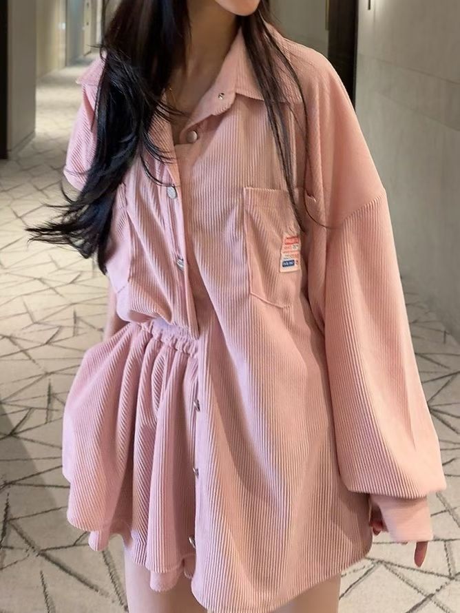 兩袋燈芯絨恤衫(set裝可另購燈芯絨短裙褲)