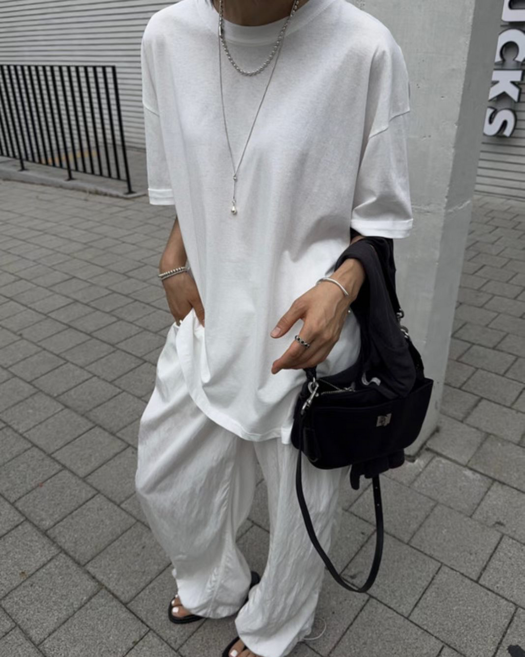 摺袖長Tee