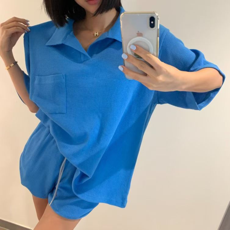 polo領窩夫格Tee (set裝可另購窩夫格短褲)
